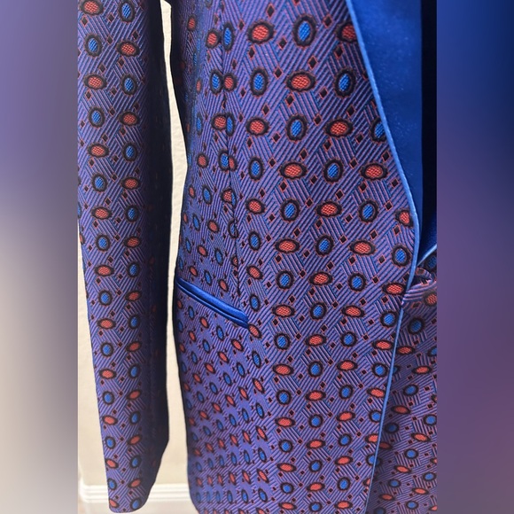 Hebe Studio
Jacquard Smoking Jacket Size:44 Color: royal blue - Picture 3 of 8